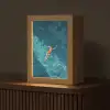 Vrouw - Water - Bikini - Oranje Light Box met kabel (Tafellamp) klein -z3d_website
