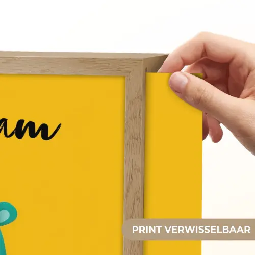 Nijlpaard - Vogels - Groen - Geel Light Box met batterij (Wandlamp kind) middel -USP_websiteprintNL