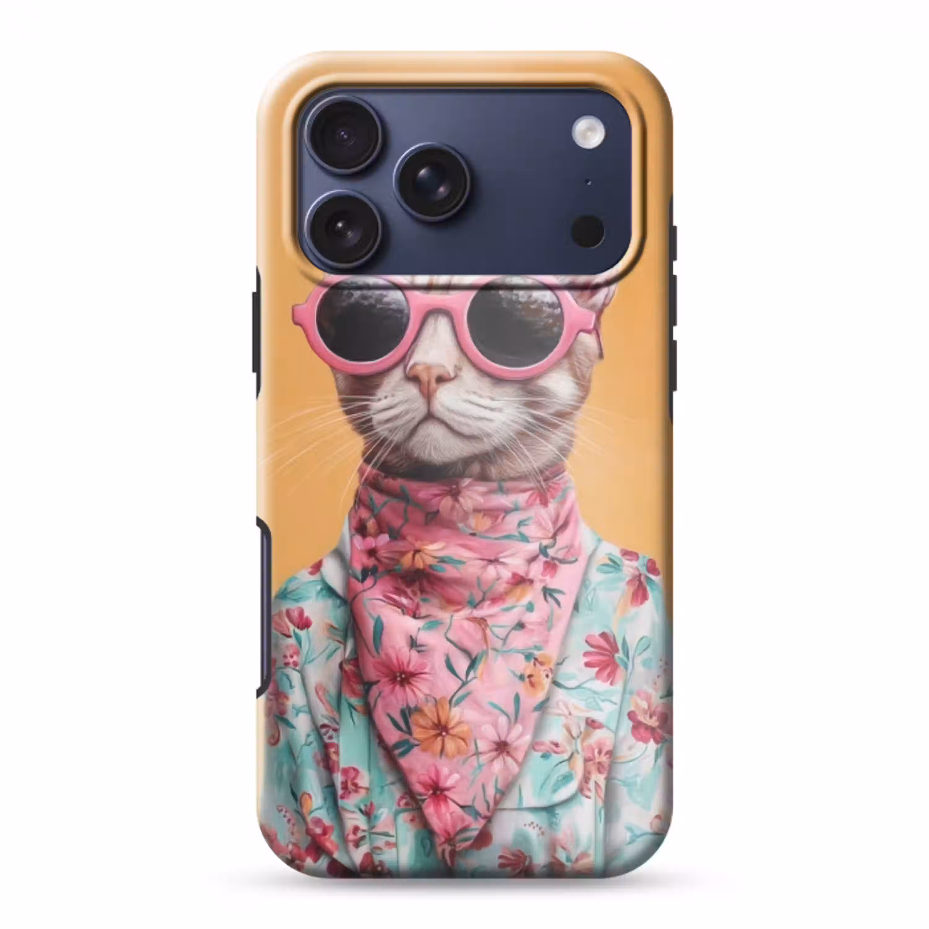 Zonnebril - Kat - Sjaal - Bloemen Toughcase MagSafe Apple iPhone 17 Pro Max klein -3d