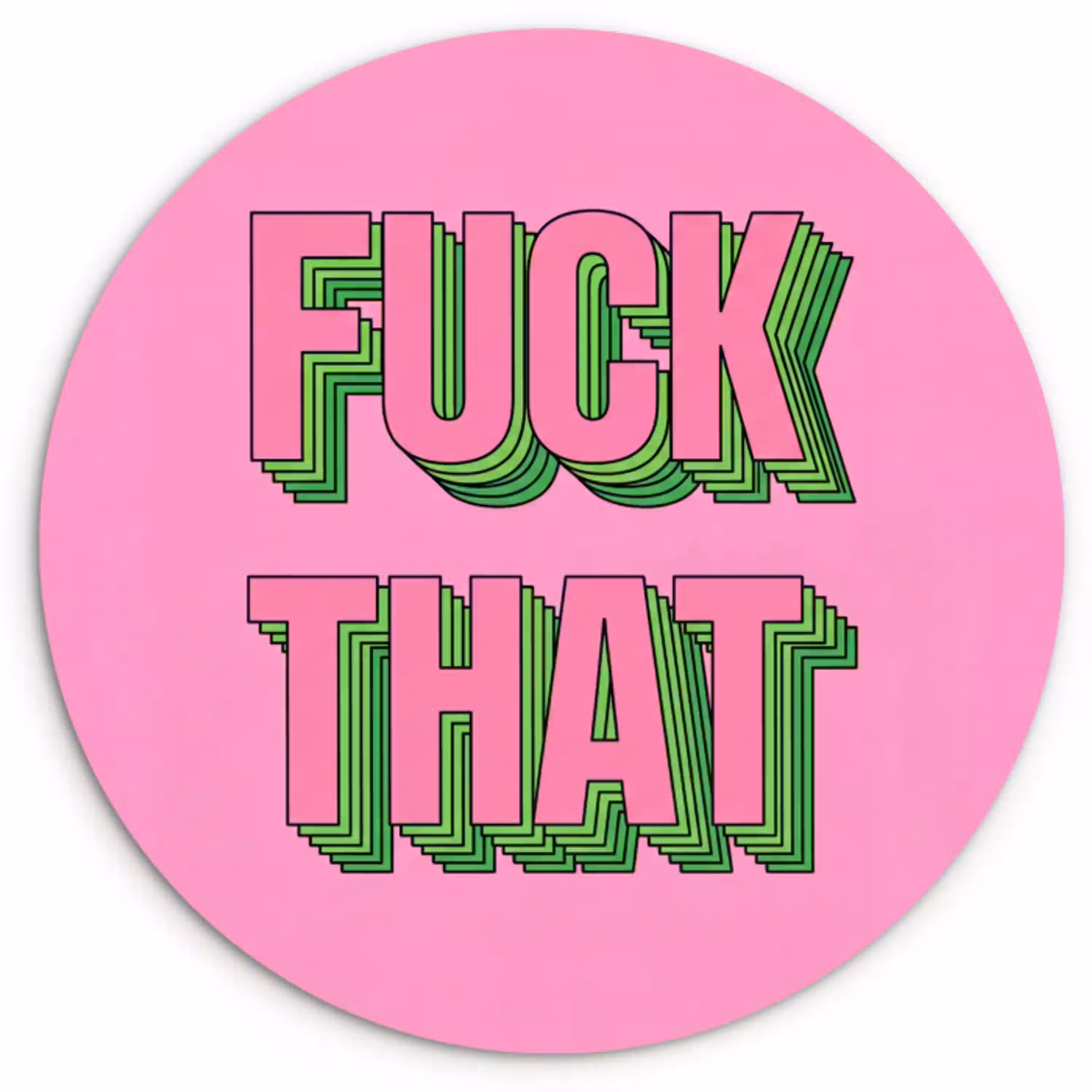 Tekst - Bold - Roze Wandcirkel kunststof plaat 5mm dik klein -3d