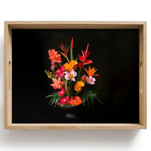 Boeket - Bloemen - Exotisch Dienblad Rechthoek middel -z3d_shopping