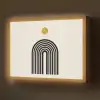 Minimalistisch - Zwarte boog - Gouden cirkel Light Box met batterij (Wandlamp) middel -z3d_website