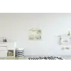 Abstract - Kunst - Wit - Groen - Modern textielposter latten blank klein -kinderkamer