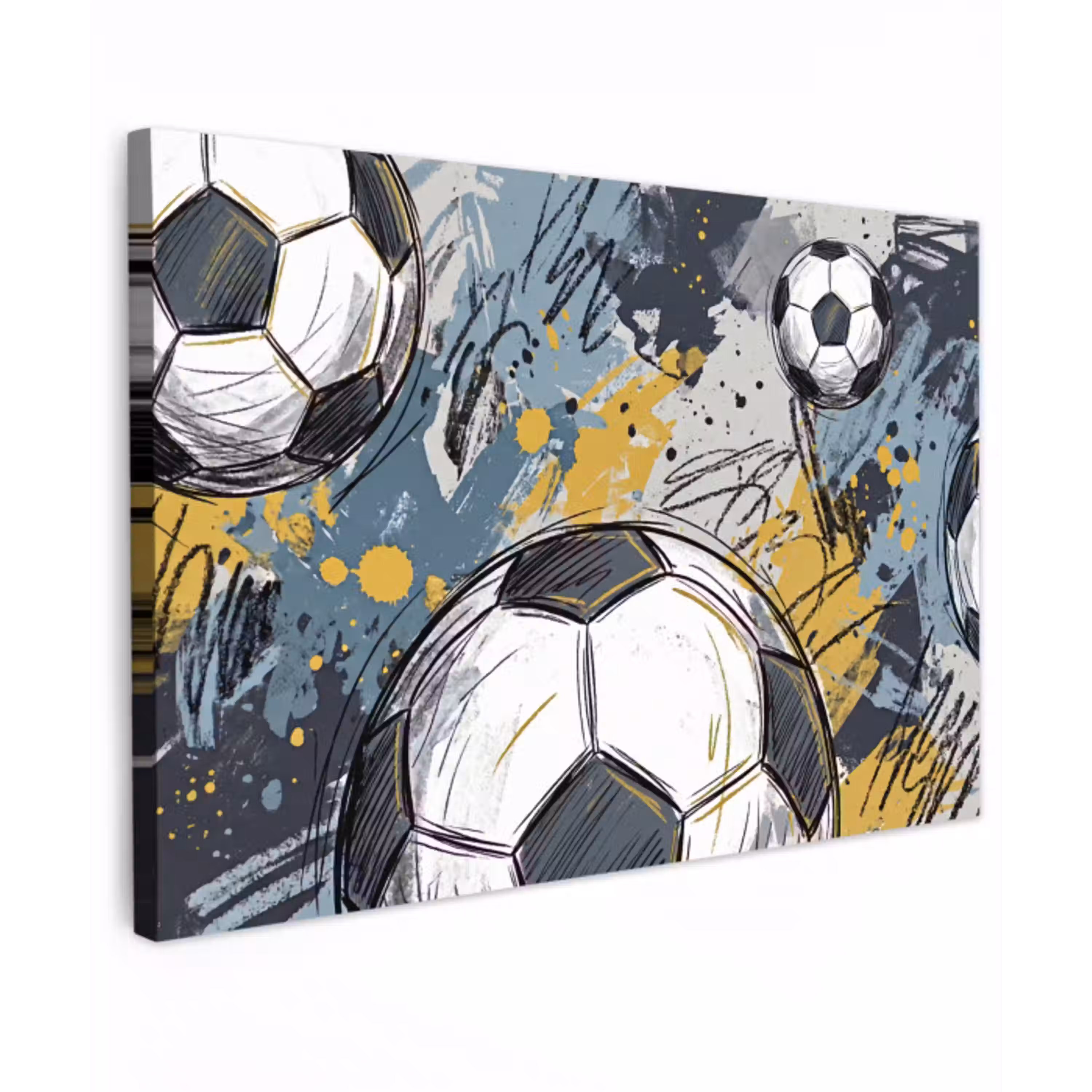 Voetbal - Abstract - Sport - Kleurrijk Tuinposter op houten frame 2 cm dik klein -3d