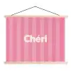 Gestreept - Roze - Chéri textielposter latten blank klein -3d