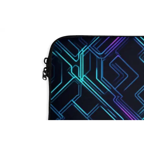 Gaming - Ruitvormen - Abstract - Neon - Paars laptophoes neopreen klein -detail