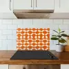 Oranje - Organische vormen - Wit keuken achterwand spatscherm klein 900 -sfeer2