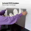 Bloem - Minimalistisch - Zwart - Wit Inductie beschemer met haakjes klein -ky-ophangen-nl