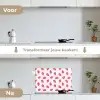 Aardbeien - Rood - Roze - Patroon keuken achterwand spatscherm klein 900 -voor_na_NL
