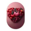 Fruit - Hartjes - Aardbeien - Frambozen - Bosbessen Wandcirkel Ovaal Forex klein -3d