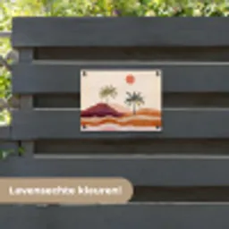 Palmbomen - Abstract - Zon - Heuvels tuinposter los doek klein -sfeer3