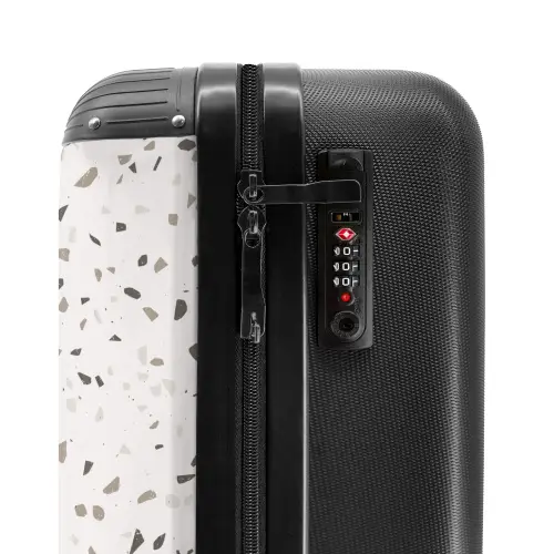 Terrazzo patroon veelkleurig grijs NBS - Handbagage koffer - Kinderen Unisex middel -slot