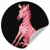 Zebra - Roze - Gestreept Wandcirkel behangsticker klein -3d