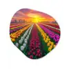 Tulpenveld - Zonsondergang - Kleurrijk Wandcirkel Organisch Plexiglas middel -3d