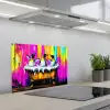 Pinguïns - Badkuip - Kleurrijk - Schuim keuken achterwand spatscherm klein -3d_schuin