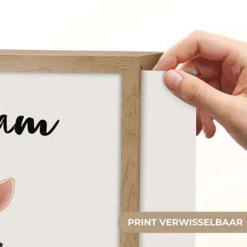 Minimalistisch - Hertje - Aquarel - Bladeren Light Box met batterij (Wandlamp kind) middel -USP_websiteprintNL