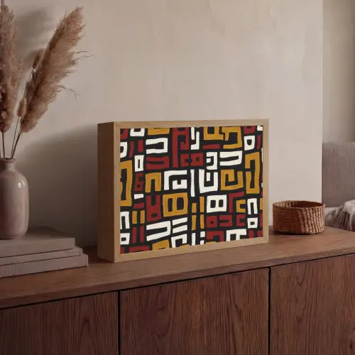 Abstract - Patroon - Rood Light Box met batterij (Wandlamp) middel -sfeer2