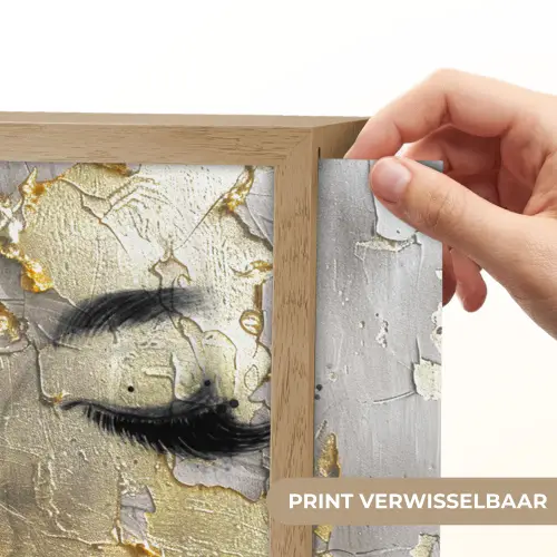 Vrouw - Kunst - Goud - Zwart Light Box met batterij (Wandlamp) middel -USP_websiteprintNL