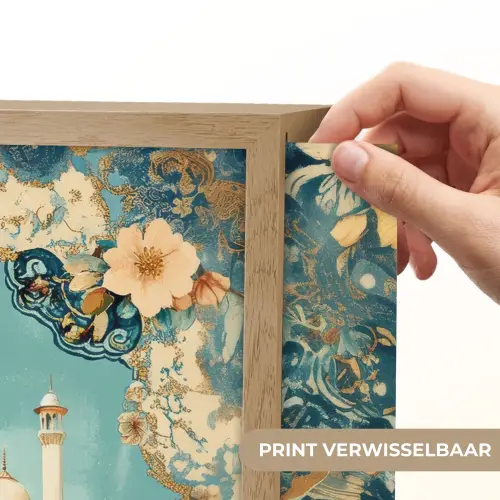 Taj Mahal - Ramadan - Bloemen - Islamitische Light Box met batterij (Wandlamp) middel -USP_websiteprintNL