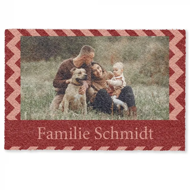 Personalisierbare fußmatte - Familie - In - Muster - Terrakotta - Foto