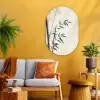 Japandi - Bamboe - Beige Wandcirkel Ovaal Glas middel -sfeer4