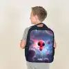 Rood Ruimtewezen in Kosmische Dans Rugzak - Zwart middel -sfeer2