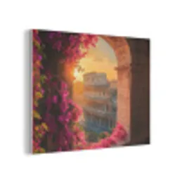 Colosseum - Rome - Roze Bloemen PET vilt klein -3d