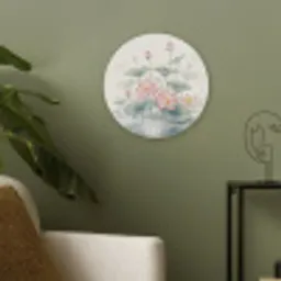 Aquarel - Lotusbloemen - Kleurrijk Akoestische PET Vilt - Rond klein -sfeer2