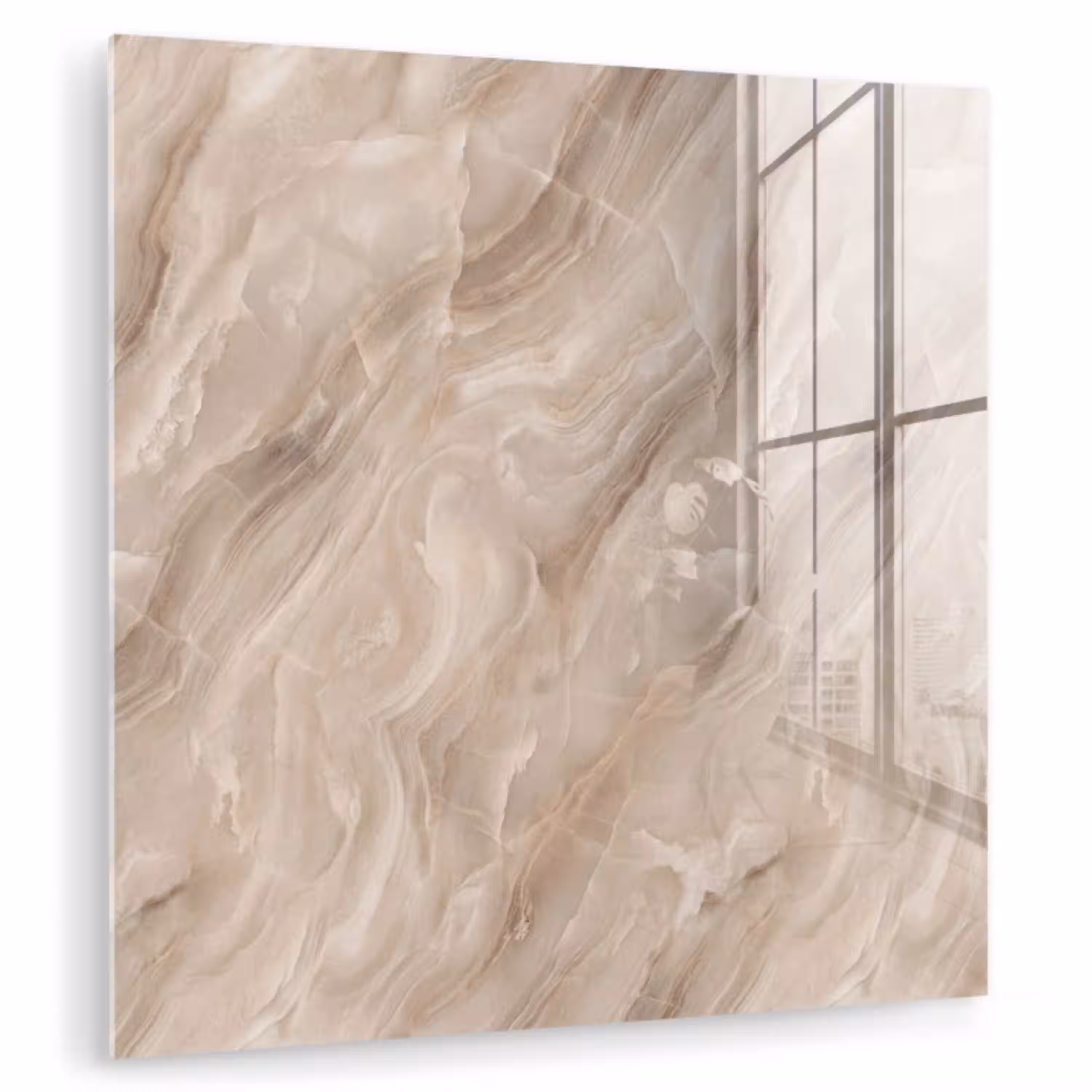 Steen - Golvend - Abstract - Beige plexiglas 5mm klein -zzzproduct_nieuw