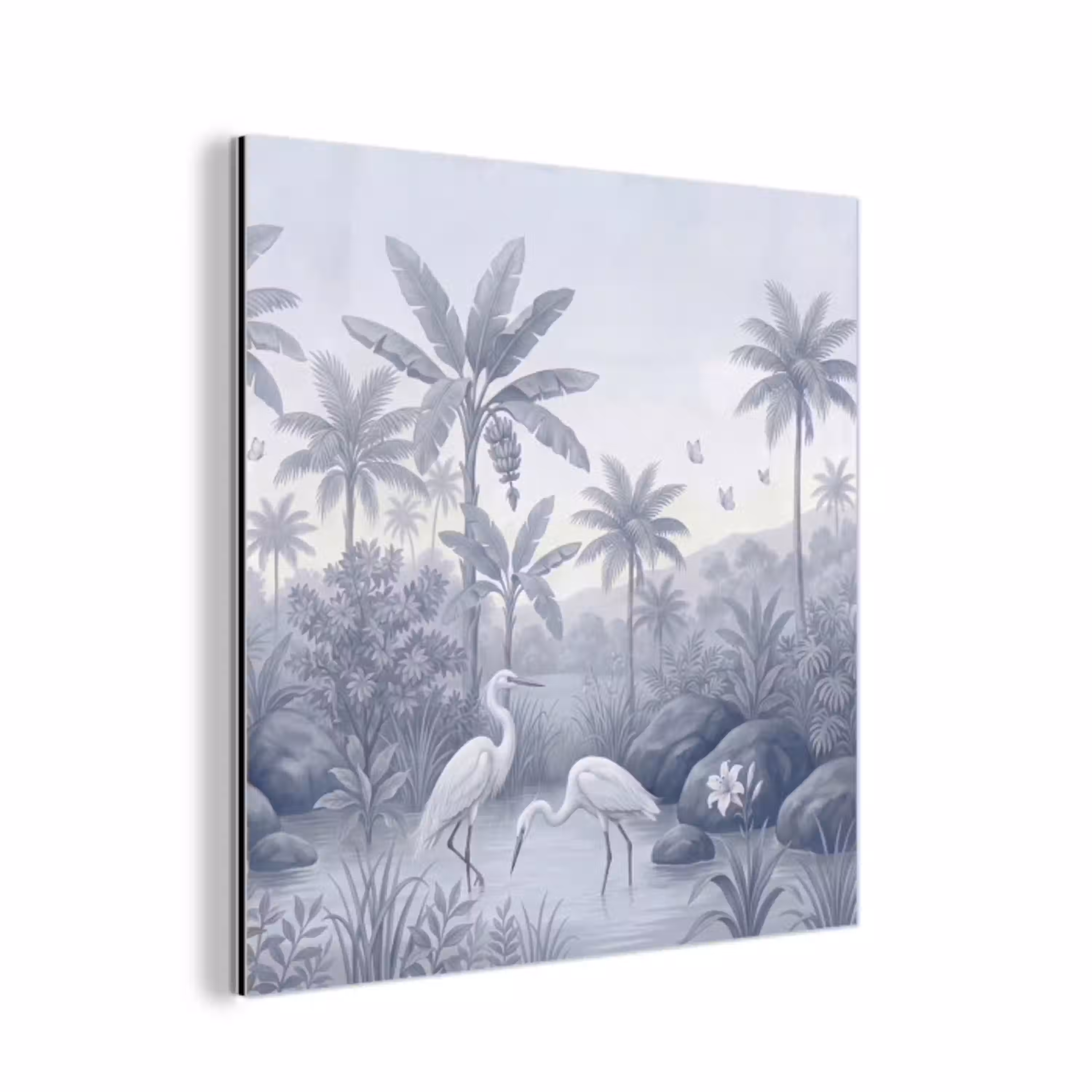 Vogel - Water - Tropisch - Natuur - Blauw aluminium wit klein -3d