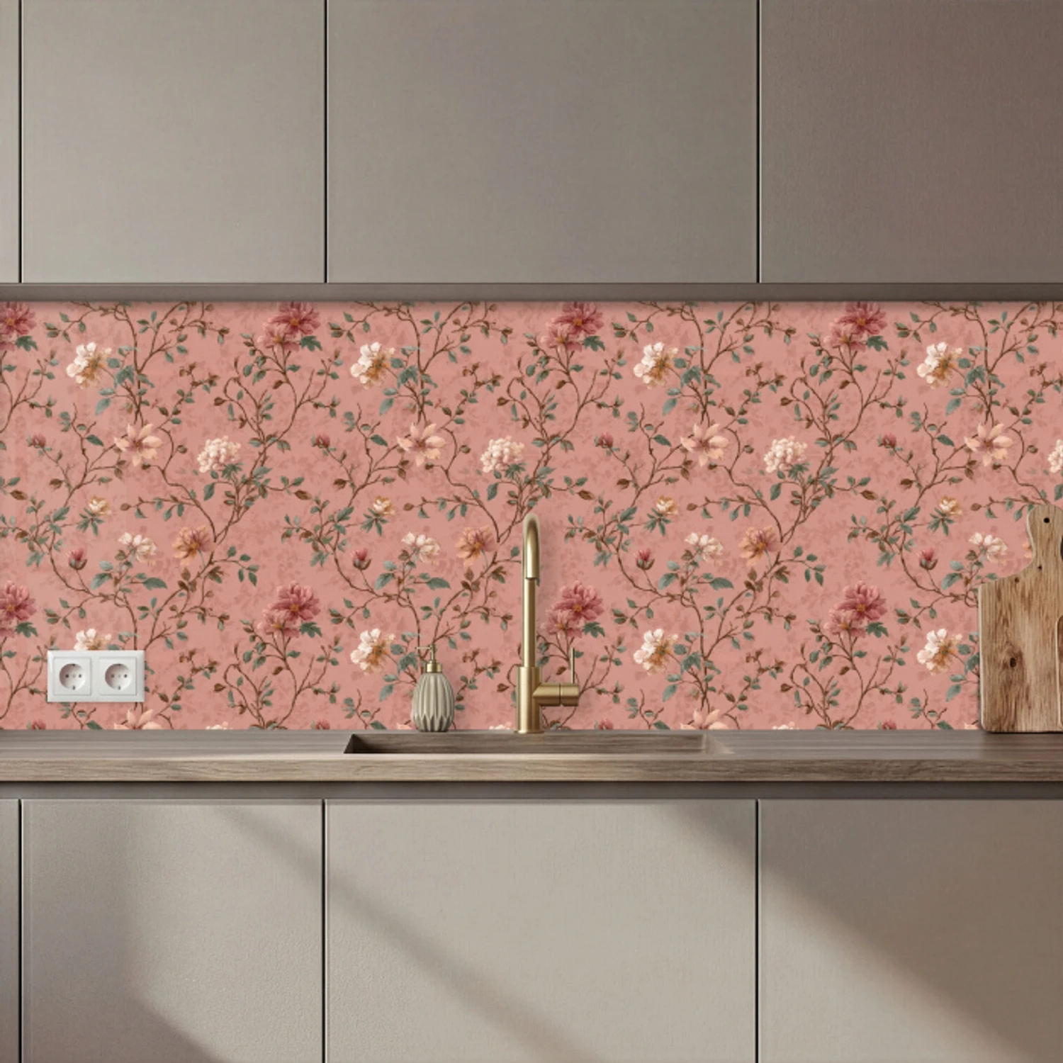 Botanisch - Bloemen - Roze keuken achterwand 2 middel 871 zz_3dshopping