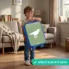 Groen met T-rex dino Kinderkoffer - Blauw klein -sfeer2_NL