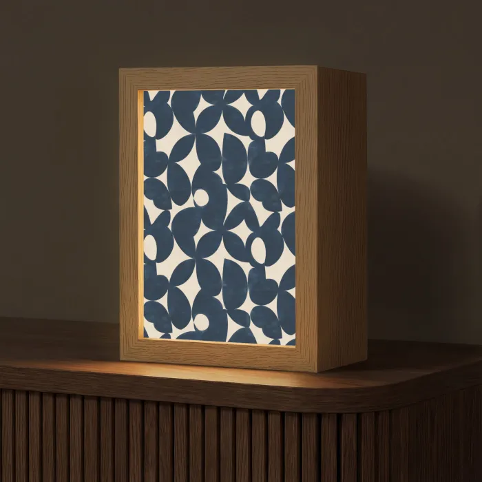 Modern - Geometrisch - Blauw Light Box met kabel (Tafellamp) klein 925 -z3d_website