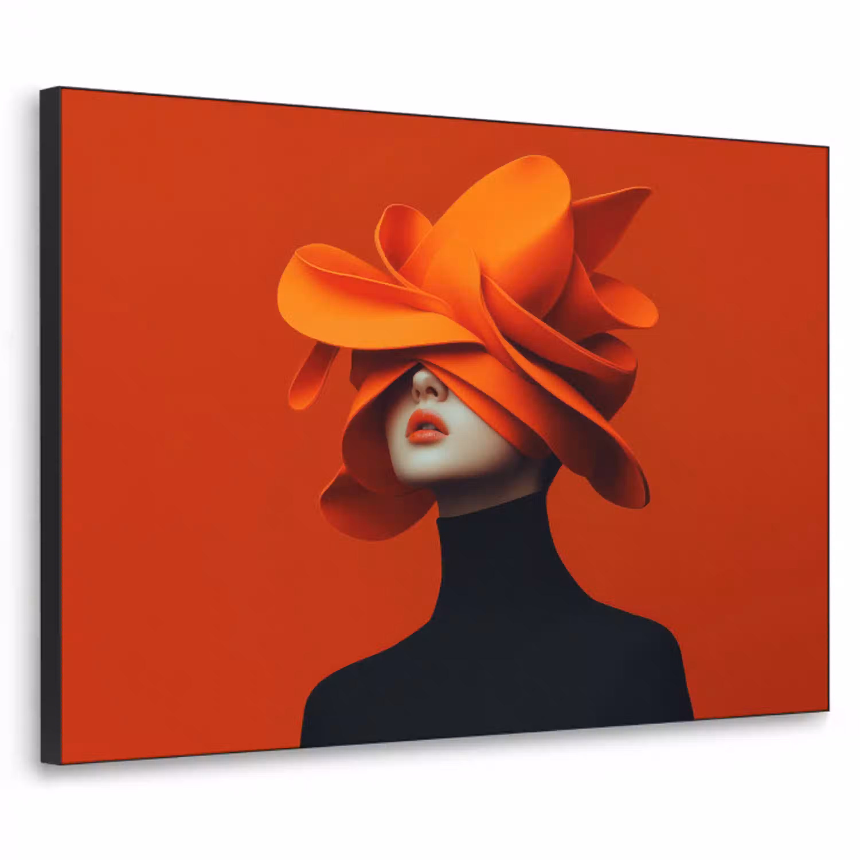 Oranje - Hoed - Vrouw Textielframe - compleet frame klein -3d