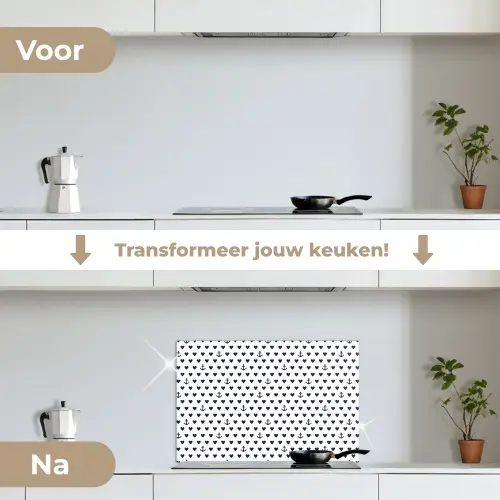 Anker - Hart - Blauw - Wit keuken achterwand spatscherm klein 900 -voor_na_NL