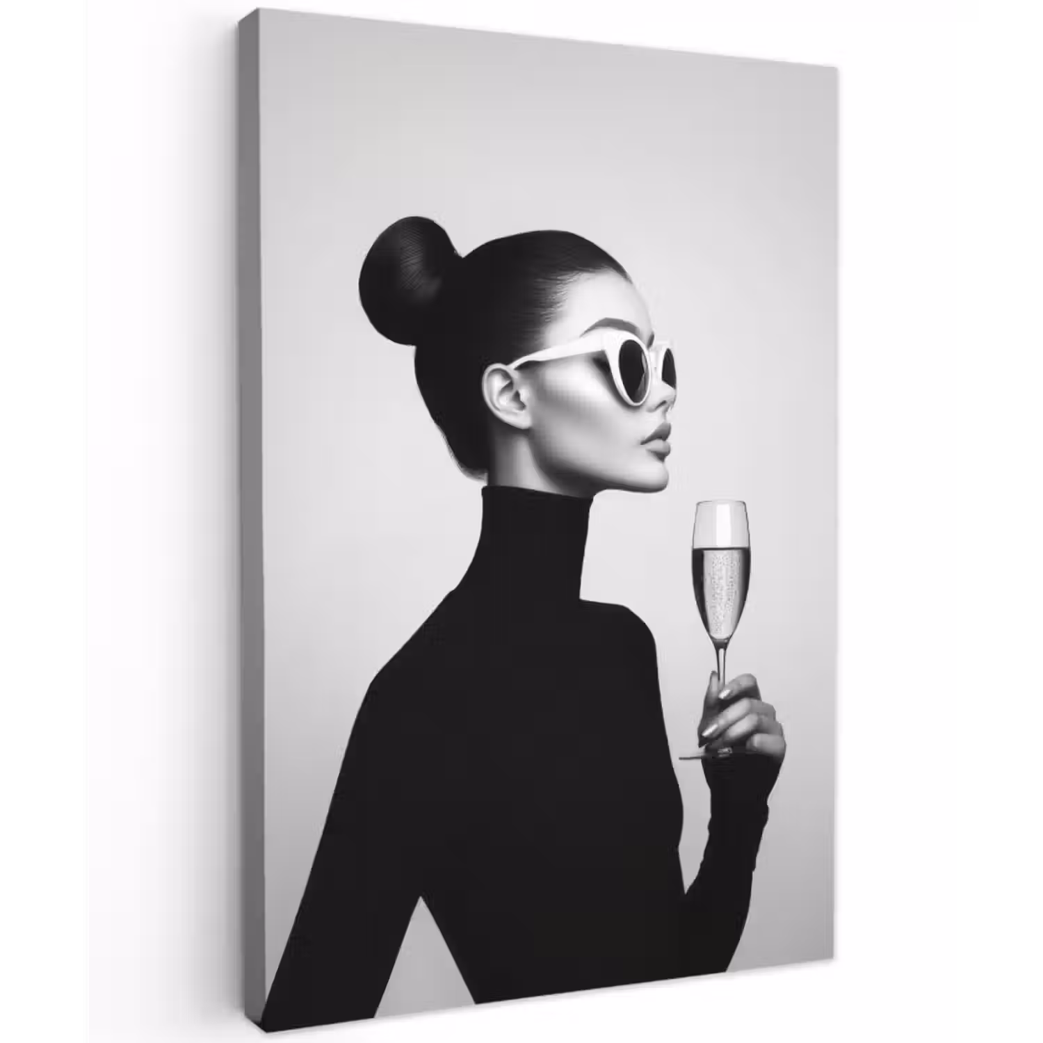 Leinwandbild - Frau - Champagner - Modern