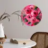 Bloemen - Verf - Roze Wandcirkel behangsticker klein -sfeer3
