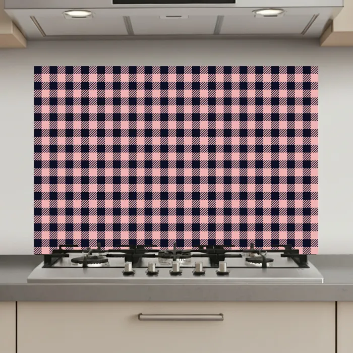 Plaid - Patroon - Roze - Zwart keuken achterwand spatscherm klein 900 -3d_website