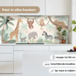 Jungle - Dieren - Groen keuken achterwand 2 middel -sfeer4_NL