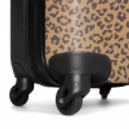 Dieren print panter bruin NBS - Handbagage koffer - Vrouwen middel -wiel