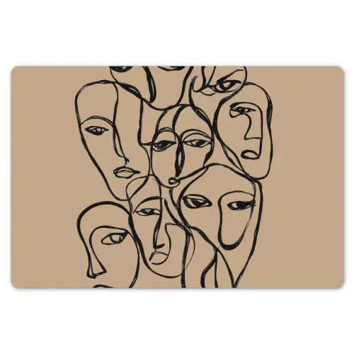 Gezichtenzee - Lijntekening - Abstract Placemat vinyl groot -zzsfeer1_Kitchenyeah-website