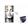Gezicht - Vrouw - Penseelstreken - Abstract fotobehang vinyl groot -3d