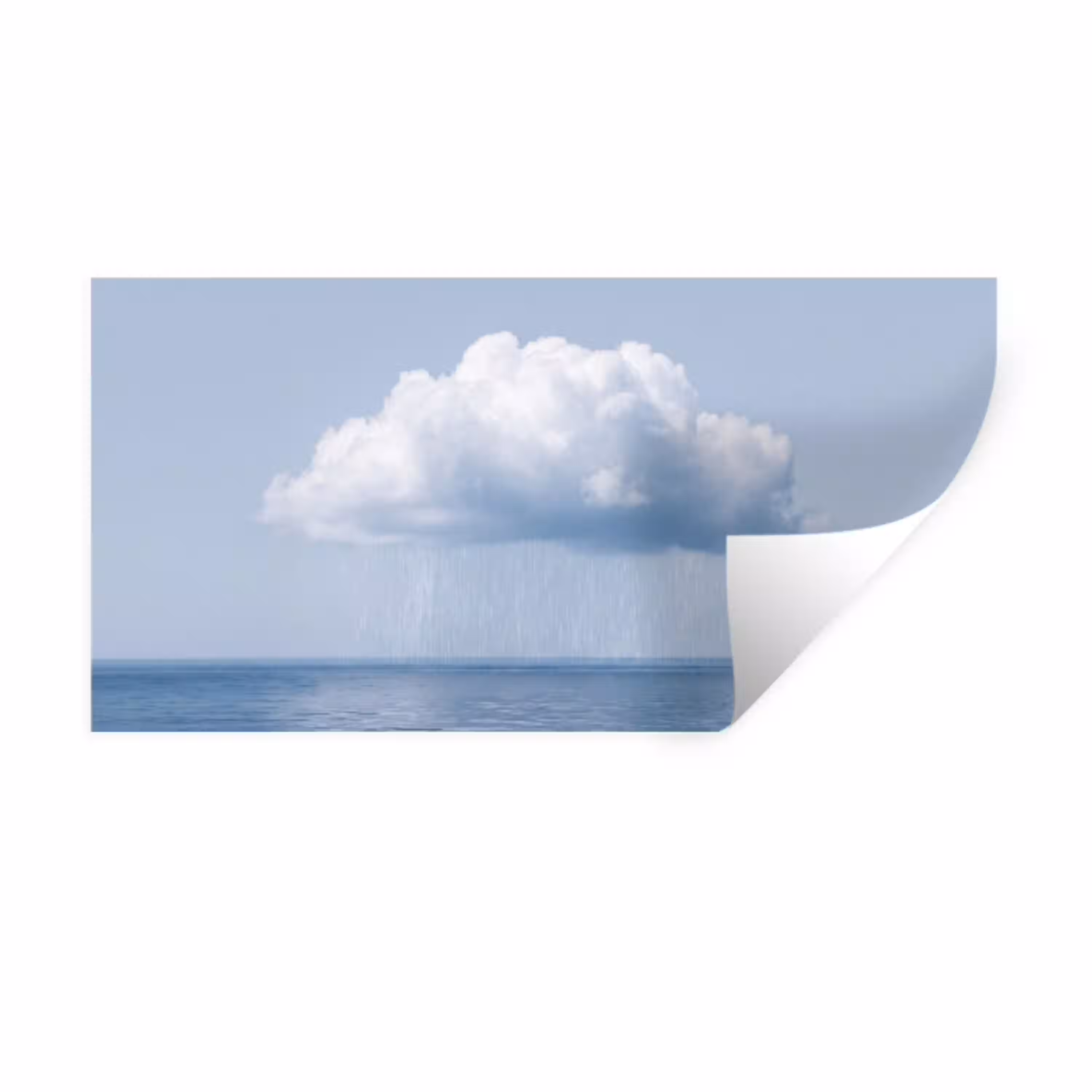 Wolk - Regen - Natuur Muursticker klein -3d