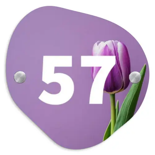 Paarse tulp - Traditioneel Naambord Organisch middel -3d