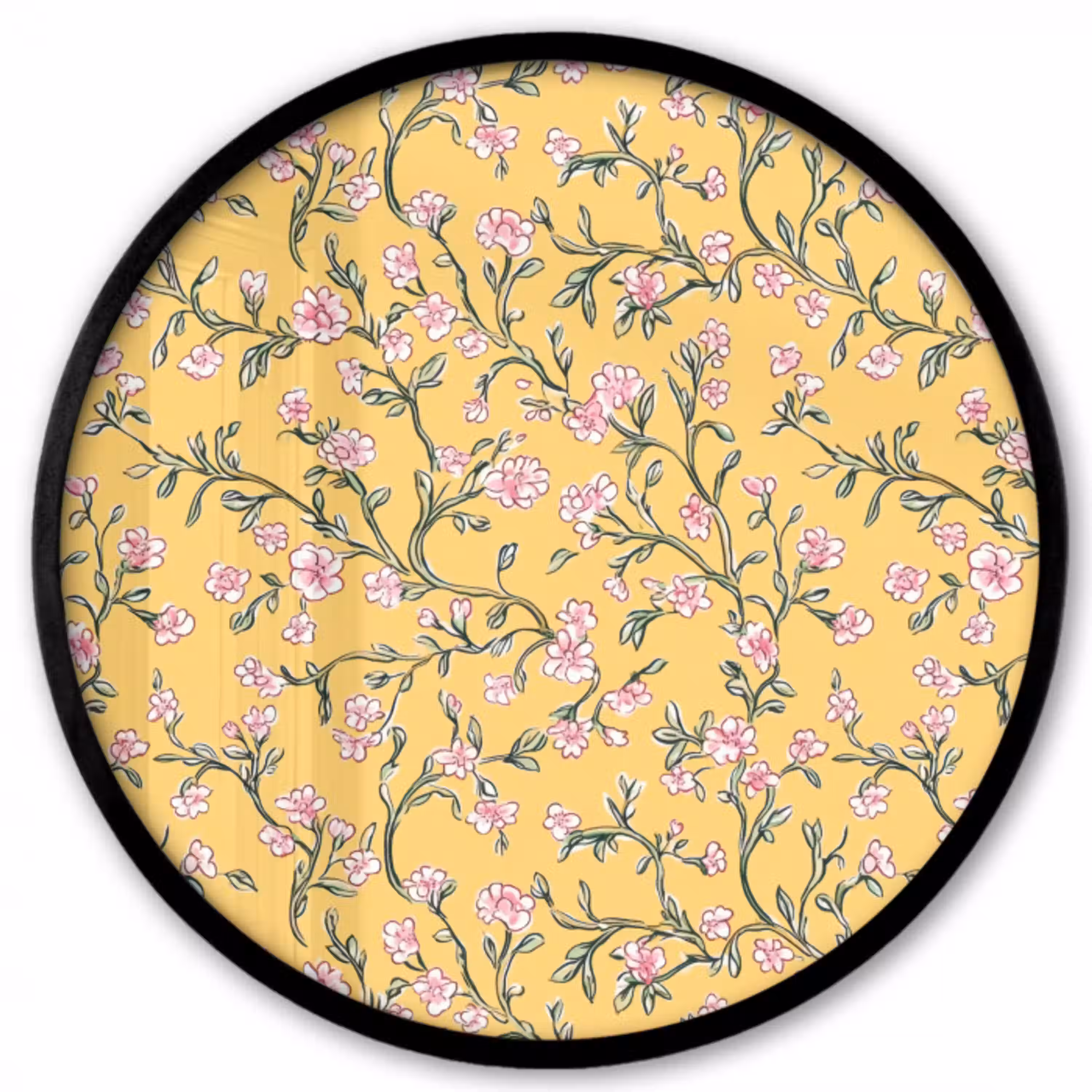 Bloemen - Motief - Geel Fotolijst rond zonder passe partout klein 856 -3d