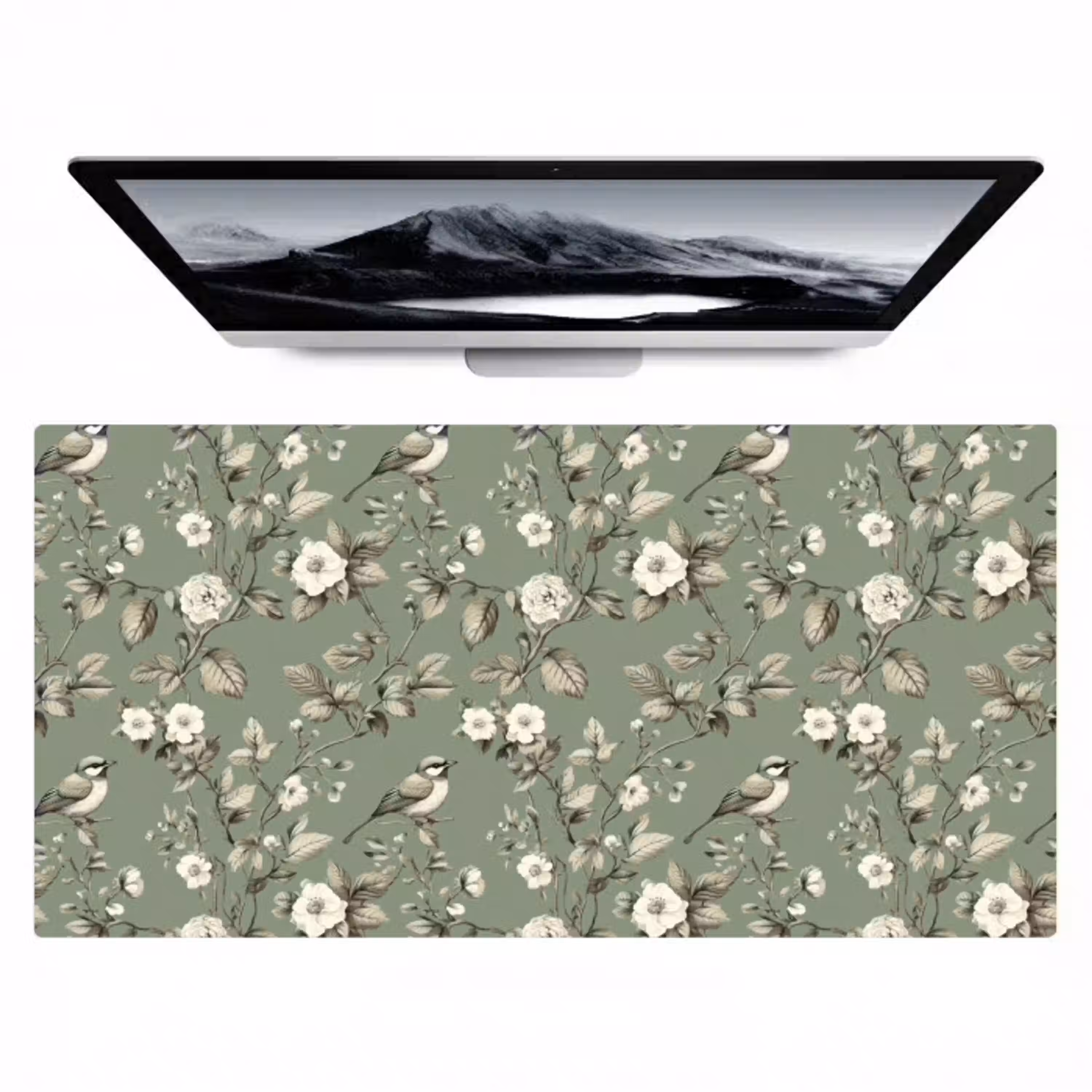 Botanisch - Vogels - Groen Muismat XXL klein 681 -zzz3d
