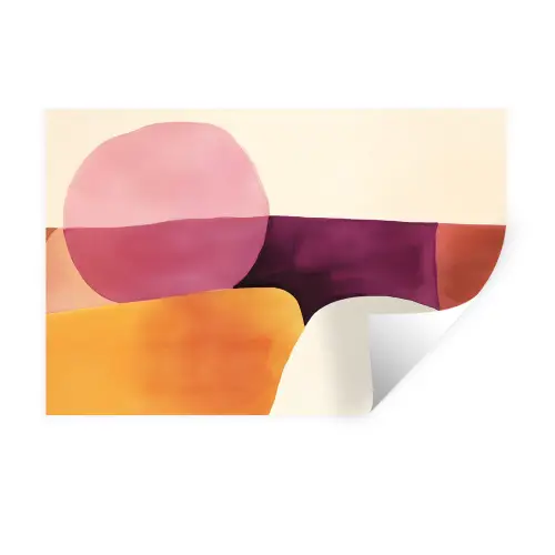 Vormen - Abstract - Kleurrijk Muursticker klein -3d