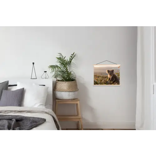 Koala - Bladeren - Ochtendlicht textielposter latten blank klein -woonkamer