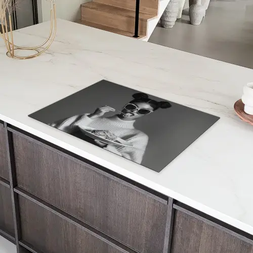 Vrouw - Pasta - Zonnebril Inductie beschermer vinyl 3mm klein -sfeer8