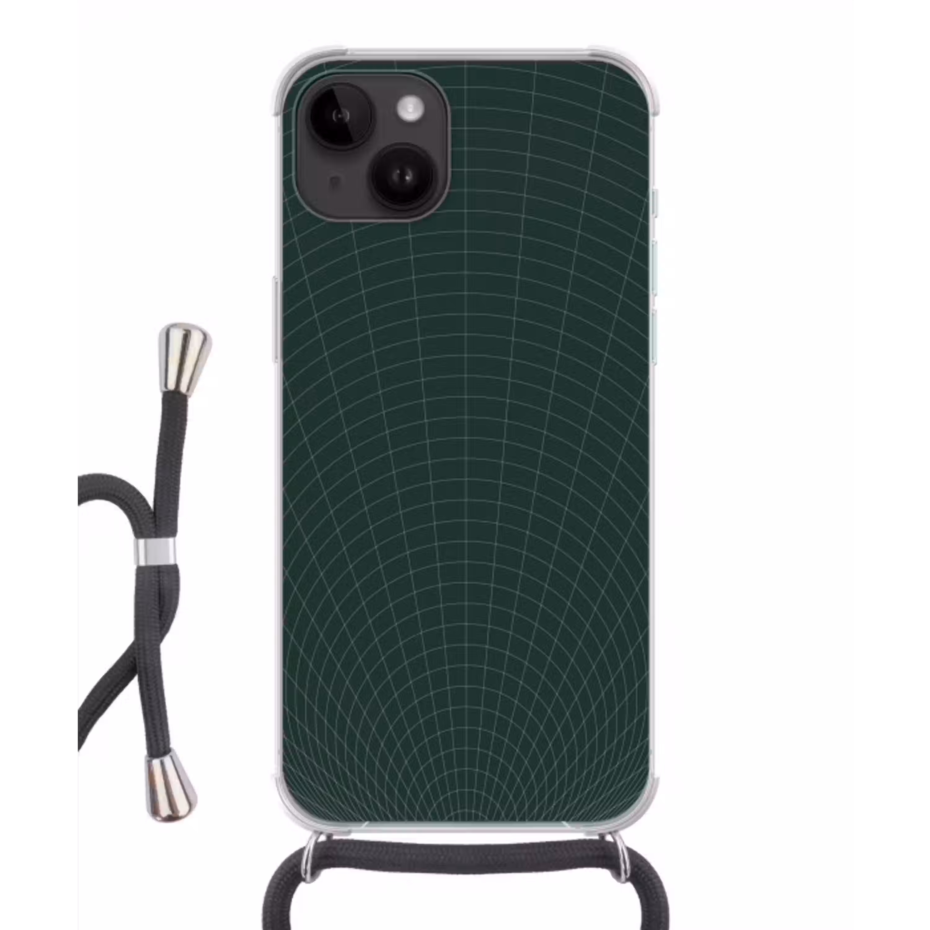 Tunnel lijnen - Groen - Abstract Crossbody Case iPhone 14 middel -3d